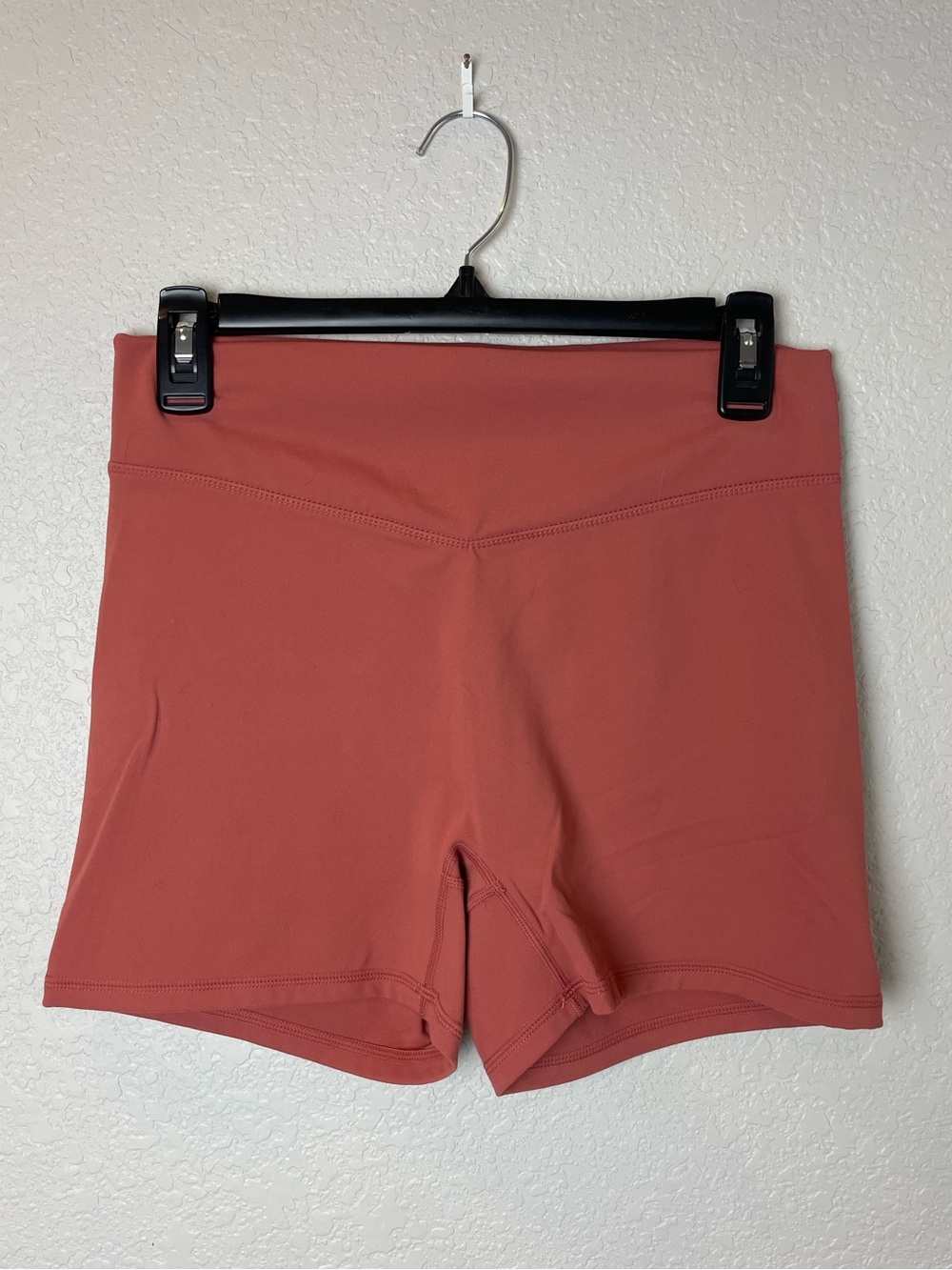 Balance Athletica Women's High-Waist Bike Shorts in Terracotta Size L